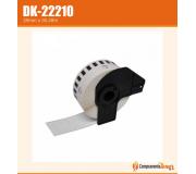 Compatible Brother DK22210 (DK-22210) Etiquetas de Tamaño personalizado - Ancho 29mm x 30,48 metros - Texto negro sobre fondo blanco