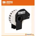 Compatible Brother DK22211 (DK-22211) Etiquetas de Tamaño personalizado - Ancho 29mm x 15,24 metros - Texto negro sobre fondo blanco