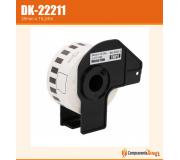 Compatible Brother DK22211 (DK-22211) Etiquetas de Tamaño personalizado - Ancho 29mm x 15,24 metros - Texto negro sobre fondo blanco