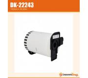 Compatible Brother DK22243 (DK-22243) Etiquetas de Tamaño personalizado - Ancho 102mm x 30,48 metros - Texto negro sobre fondo blanco