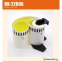Compatible Brother DK22606 (DK-22606) Etiquetas de Tamaño personalizado - Ancho 62mm x 15,24 metros - Texto negro sobre fondo amarillo