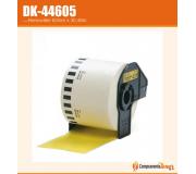Compatible Brother DK44605 (DK-44605) Etiquetas Removibles de Tamaño personalizado - Ancho 62mm x 30,48 metros - Texto negro sobre fondo amarillo