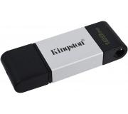 Kingston DataTraveler 80 Memoria USB Tipo C 128GB - USB-C 3.2 Gen 1 - 200 MB/s en Lectura - Con Tapa - Diseño Metalico (Pendrive)