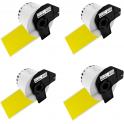 Pack 4x Compatible Brother DK44605 (DK-44605) Etiquetas Removibles de Tamaño personalizado - Ancho 62mm x 30,48 metros - Texto negro sobre fondo amarillo