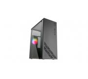 Mars Gaming MC100 Caja Semitorre ATX, Micro ATX, Mini-ITX - Panel Lateral Acrilico - Tamaño HDD 2.5", 3.5" - USB-A 3.0, USB-A 2.0 y Audio - Ventilador 90mm FRGB Incluido - Soporta Refrigeracion Liquida