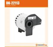 Compatible Brother DK22113 (DK-22113) Etiquetas de Tamaño personalizado - Ancho 62mm x 15,24 metros - Texto negro sobre fondo transparente