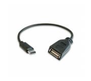 3GO C135 Cable OTG USB-A Hembra a USB-C 2.0 Macho 28+24 Apantallado 20cm