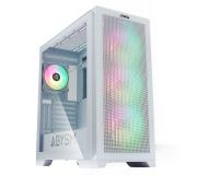 Abysm Gaming Danube Mura White BX300 ARGB Caja Torre ATX, EATX, ITX, micro ATX - Lateral Cristal Templado - 3.5" y 2.5" - USB-C 3.2, USB-A 3.2 y Audio - 4 Ventiladores ARGB Instalados - Soporta Refrigeracion Liquida
