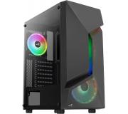 Aerocool Scape Caja Semitorre ATX, Micro ATX, Mini-ITX - Lateral Cristal Templado - Tamaño HDD 2.5", 3.5" - USB 2.0, 3.0 y Audio - 3 Ventiladores Incluidos - Soporta Refrigeracion Liquida