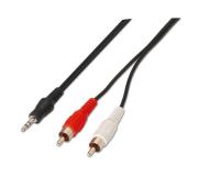 Aisens Cable Audio Estereo - JACK 3.5/M-2xRCA Macho - 3.0m - Color Negro