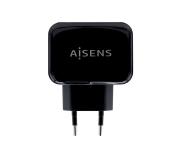Aisens Cargador USB 17W 5V/3.4A - 2xUSB con Control AI - Color Negro