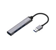 Aisens Hub USB 3.0 Aluminio - Tipo A Macho a 4xTipo A Hembra - 10cm - Color Gris