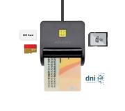 Aisens Lector de Tarjeta Inteligente DNI con Lector de Tarjetas SIM - SD - Micro SD - MMC - RS-MMC - MMC Micro - Color Negro