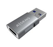 Aisens Mini Adaptador USB 3.2 GEN2 10G 3A - Tipo USB-C/H-A/M - Color Gris