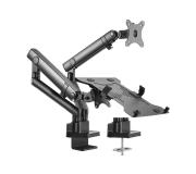 Aisens Soporte de Mesa PRO Contrapeso Giratorio e Inclinable para Portatil y Monitor (17"-32") - Color Negro