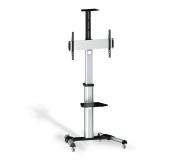 Aisens Soporte de Suelo Eco con Ruedas - Bandeja para DVD y Soporte de Camara (TV de 37?-70?) - Color Plata