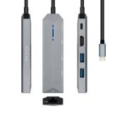 Aisens USB-C Dock 5 en 1 - USB-C a 1xHDMI - 1xRJ45 - 2xUSB - 1xPD - 15cm - Color Gris