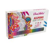 Alpino Dual Artist Color Experience Pack de 72 Rotuladores - Doble Punta para Dibujos mas Completos - Forma Triangular Ergonomica - Punta Fine Liner de 0.7mm y Punta Pincel de 2.9mm - Colores Surtidos