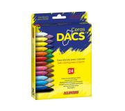 Alpino Pack 24 Ceras de Colores Dacs - Textura Cremosa - Mezclables - Pintado Suave y Cubriente - Colores Surtidos