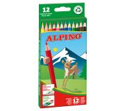 Alpino Pack de 12 Lapices de Colores Hexagonales - Mina de 3mm Resistente a la Rotura - Bandeja Extraible - Colores Vivos y Brillantes Surtido