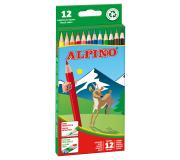 Alpino Pack de 12 Lapices de Colores Hexagonales - Mina de 3mm Resistente a la Rotura - Bandeja Extraible - Colores Vivos y Brillantes Surtido