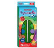 Alpino Pack de 24 Acuarelas - 28mm Diametro - Colores Intensos - Incluye Pincel - Colores Surtidos