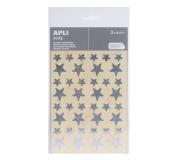 Apli Bolsa de Gomets Estrella - 12.5mm x 19.5mm - Holograficos con Adhesivo Permanente - 3 Hojas y 120 Gomets - Cumplen Normas EN-71 y FSC - Adhesivo Base Agua - Papeles ECF - Materiales 100% Reciclables
