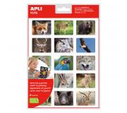 Apli Bolsa de Gomets Realistas Animales en su Habitat - 30 Gomets Rectangulares Tematicos - Adhesivo Removible - Fotografias a Todo Color - Normas EN-71 y FSC - Libre de Disolventes - 100% Reciclables - Bosque