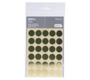 Apli Bolsa de Gomets Redondos Ø 20mm en Color Oro con Adhesivo Permanente - 90 Gomets en 3 Hojas - Ideal para Desarrollar la Psicomotricidad Fina y Trabajar Varias Capacidades y Habilidades - Cumple con Normas EN-71 y FSC