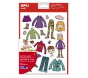 Apli Bolsa de Gomets Tematicos el Armario - 252 Gomets en 12 Hojas - Adhesivo Removible - Desarrollados con Educadores - Adhesivo Base Agua - Libre de Disolventes - Coloridos