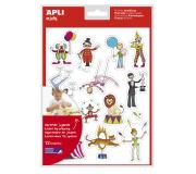 Apli Bolsa de Gomets Tematicos el Circo - 168 Gomets en 12 Hojas - Adhesivo Removible - Ideal para Escuelas - Adhesivo Base Agua - Libre de Disolventes - Divertidas Ilustraciones - Colorido Circo