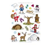 Apli Bolsa de Gomets Tematicos el Invierno - 69 Gomets en 3 Hojas - Adhesivo Removible - Ilustraciones Educativas - Adhesivo Base Agua - Libre de Disolventes - Colorido Invierno