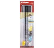 Apli Cizalla de Corte - Regla de 35cm - Tabla de Corte de 10x38cm - 5 Cizallas con Agarre Ergonomico y Diferentes Tipos de Corte