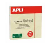 Apli Classic Bloc de 100 Notas Adhesivas 75 x 75 mm - Color Amarillo