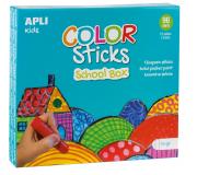 Apli Color Sticks Temperas Solidas - Caja de 96 Unidades de 10g - Colores Surtidos Ideales para Escuelas y Colectivos - Acabado Satinado y Secado Rapido en Menos de 3 Minutos - Flexible y sin Disolventes