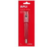 Apli Cuchillo Hobby de Precision - Longitud de la Hoja 3cm - Hoja de Acero Inoxidable - Mango Engomado - Incluye Cuchilla de Repuesto