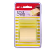 Apli Dispensador Nota Adhesiva Rollo - 50mm x 8m - Facil de Usar - Adhesivo de Calidad - Amarillo Pastel