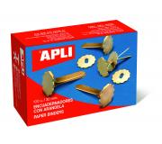 Apli Encuadernadores Metalicos con Arandela - 18mm - Caja de 100 - Aptos para Todo Tipo de Documentos - Incluyen Arandela para Embellecer y Evitar Rozaduras