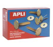 Apli Encuadernadores Metalicos con Arandela - 25mm - Caja de 100 - Incluye Arandela para Embellecer y Evitar Rozaduras - Aptos para Todo Tipo de Documentos