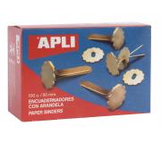 Apli Encuadernadores Metalicos con Arandela - 50mm - Incluyen Arandela para Embellecer y Evitar Rozaduras - Caja de 100 Unidades