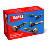 Apli Encuadernadores Metalicos Dorados 12mm - Caja de 100 - sin Arandela - Aptos para Todo Tipo de Documentos - Ideales para Encuadernar y Manualidades