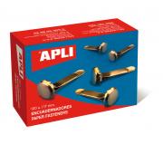 Apli Encuadernadores Metalicos Dorados 17mm - Caja de 100 - sin Arandela - Aptos para Todo Tipo de Documentos - Ideales para Encuadernar y Manualidades