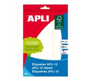 Apli Etiquetas Blancas 34 x 53 mm - Ideal para Escribir sobre Ellas - 10 Hojas