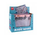 Apli Expositor con 24 Pizarras Magicas con Boligrafo - Diseños Gatos y Sistema Solar - Ni Mancha ni se Gasta