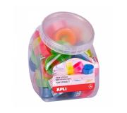 Apli Expositor con 50 Cintas Adhesivas Transparentes 19 mm x 20 m - Fuerte Adhesion - Colores de Mandriles Surtidos