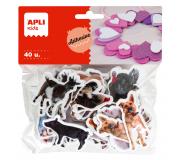Apli Formas Goma Eva Adhesivas Animales de la Granja 40U - Faciles de Pegar - Variados Diseños - Ideal para Manualidades