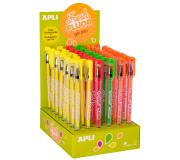 Apli Gel Pen Fresh Fluor - 48 Boligrafos de Tinta Gel Fluorescente - Secado Rapido y Larga Duracion - Grueso de Escritura de 1mm