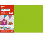 Apli Goma Eva Verde Claro 600x400 - 5 Hojas de Tamaño Grande y Flexible - Ideal para Manualidades y Decoracion
