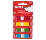 Apli Indices Adhesivos Film Zigzag 45x12mm 4 Dispensadores de 35 Indices de 4 Colores - Faciles de Aplicar - Adhesivo de Calidad - Diseño Zigzag - Organiza Tus Documentos - Multicolor