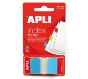 Apli Indices Adhesivos Film Zigzag 45x25mm Dispensador de 50 - Faciles de Aplicar - Diseño Zigzag - Adhesivo de Calidad - Azul